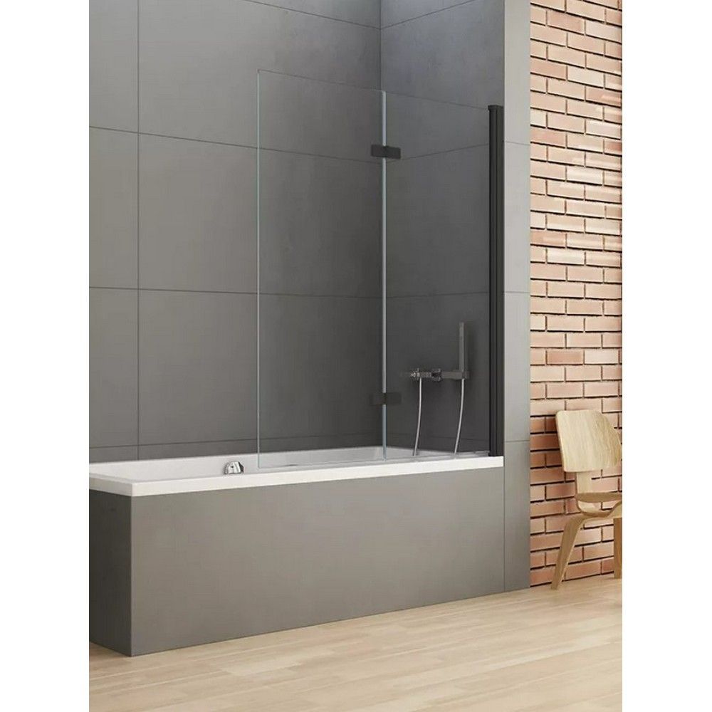 Шторка для ванны NEW TRENDY NEW SOLEO BLACK 120 см P-0044 R (черный)