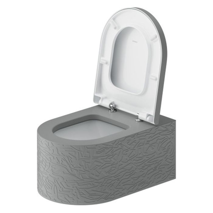 Duravit  Millio Унитаз подвесной  декор &quot;Pattern&quot;  370х570 мм, крепление в компл.,цвет светло-серый матовый