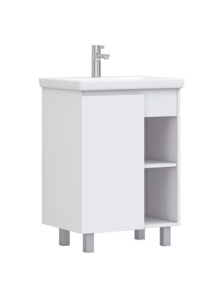 Тумба VIGO Milos 600-1-0 белый под раковину Ц0000005953 (Como), поставляется в разобранном виде (316 белый)
