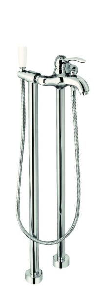 Emmevi Harmony, однорычажный напольный смеситель для ванны на 2-х ногах, с набором для душа, цвет хром