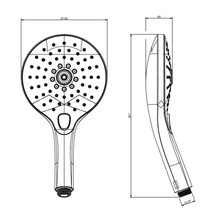 GESSI Ручной душ, 3 режима, цвет Black XL