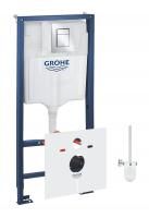 Комплект 6 в 1 для подвесного унитаза GROHE Rapid SL: инсталляция, крепление, панель смыва, шумоизоляция, ершик (39502000) Комплект 6 в 1 для подвесного унитаза GROHE Rapid SL: инсталляция, крепление, панель смыва, шумоизоляция, ершик (39502000)