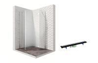 Душевой уголок Ambassador Diamond 12011112R-PR1, пятиугольный, линейный трап, 100х100