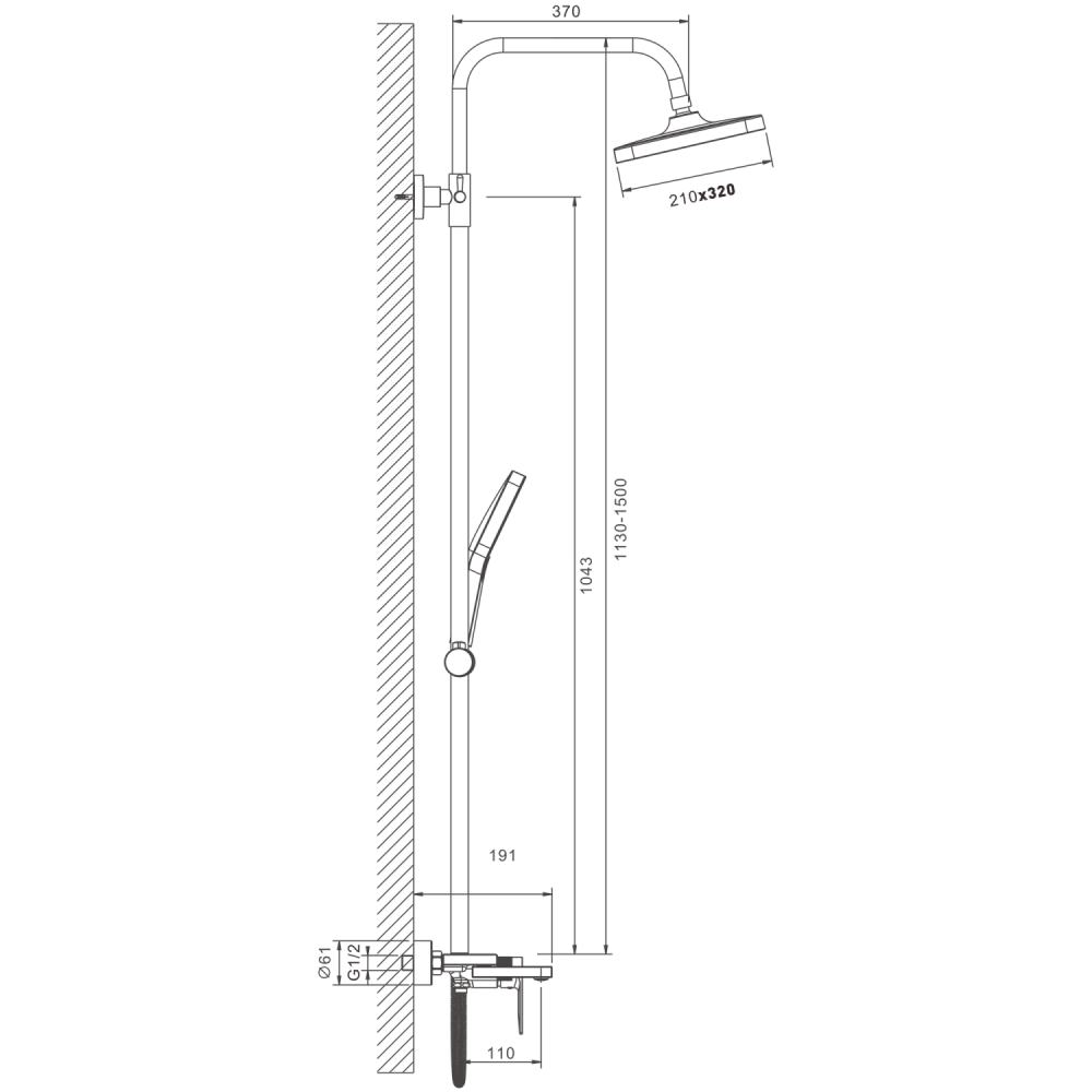 Душевая система BELZ B24678, хром, артикул B24678