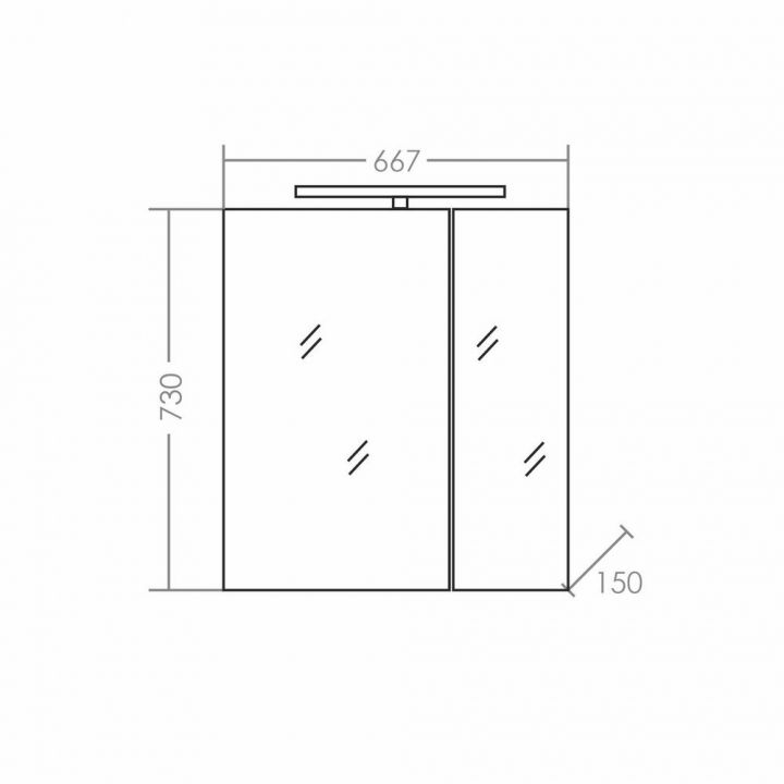 Зеркальный шкаф "Стандарт 70"  свет