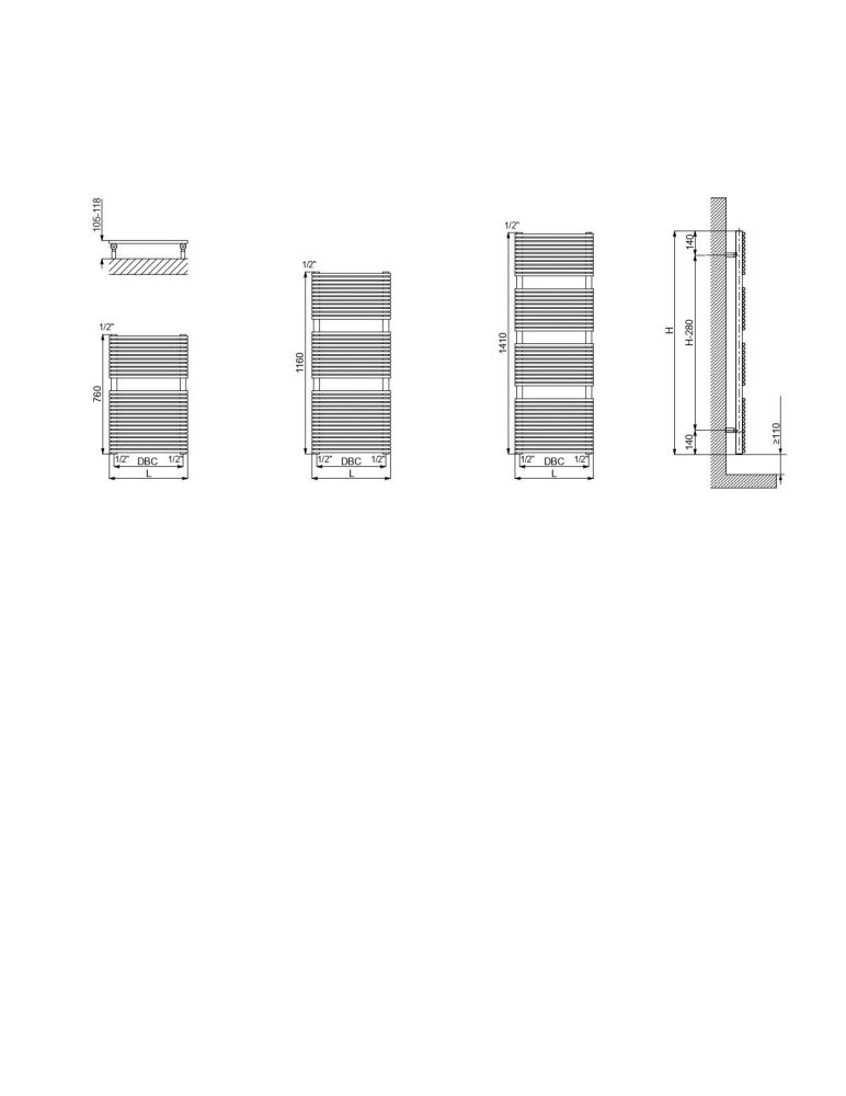 Cordivari Elen, полотенцесушитель водяной 1160/600, цвет хром, артикул 3551440133009
