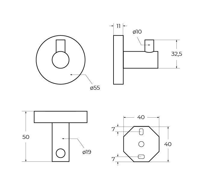 RELAX-HK-IN Крючок, исполнение сатин, артикул RELAX-HK-IN