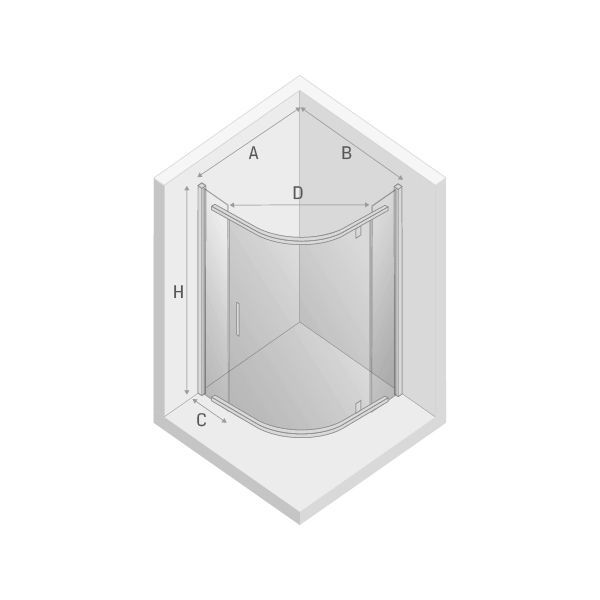 Душевое ограждение NEW TRENDY NEW KOMFORT BLACK 80x80x195 K-0468 (черный)