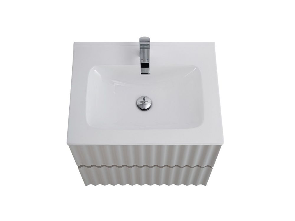 ELEGANT База под раковину подвесная с двумя выкатными ящиками, с LED подсветкой ручек. Светло-серый матовый, 570x469x550 AM-ELEGANT-600-2C-SO-GCM-LED, артикул AM-ELEGANT-600-2C-SO-GCM-LED