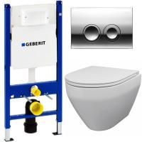 Комплект унитаза AM.PM Spirit C701700WH+C707857WH с инсталляцией Geberit Duofix Delta UP100 458.124.21.1 с сиденьем Микролифт и клавишей смыва Хром Комплект унитаза AM.PM Spirit C701700WH+C707857WH с инсталляцией Geberit Duofix Delta UP100 458.124.21.1 с сиденьем Микролифт и клавишей смыва Хром