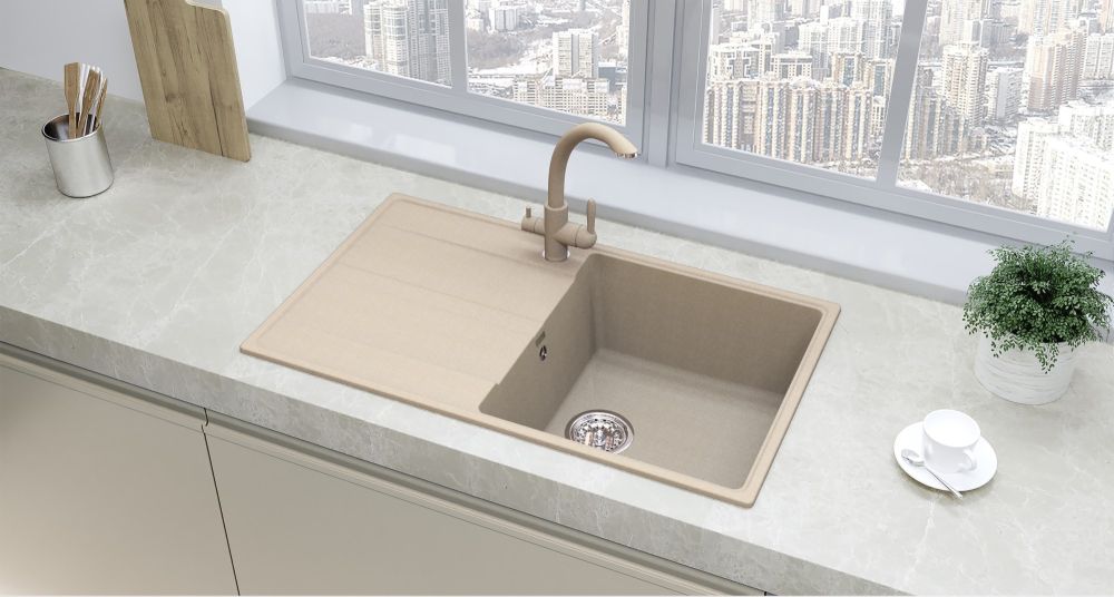 Кухонная мойка Ulgran Quartz Prima 850-03, десерт, артикул Prima 850-03