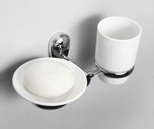 Аксесс Main K-9226C Держатель стакана и мыльницы, (блистер), КЕРАМИКА, хром, WasserKRAFT