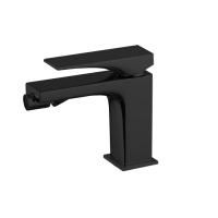 Смеситель для биде, Fima Carlo Frattini, Zeta, тип открывания воды-однорычажный, отверстия для монтажа-1, высота, мм-126.5, вынос излива, мм-128, донный клапан-есть, тип подводки-гибкий, стандарт подвода воды-3/8", цвет-черный матовый