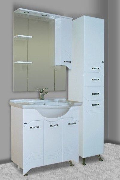 Зеркало со шкафом Bellezza Дрея 85 R 4611314001018 с подсветкой R Белое