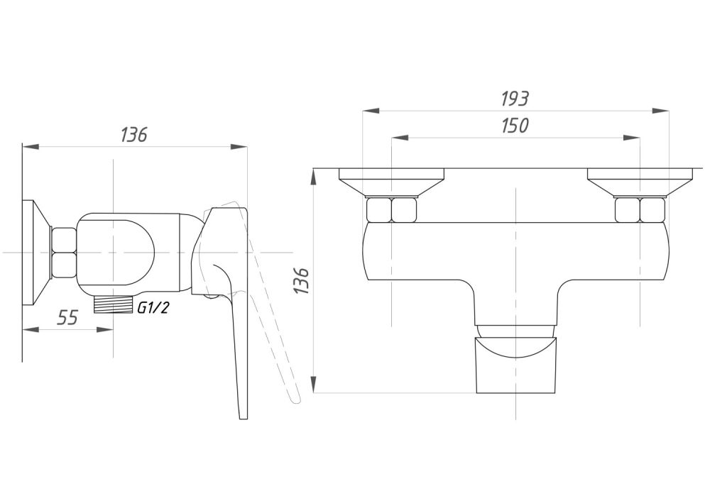 Смеситель для душа  ПСМ-Профсан Серия-400 (PSM-400-4) тип См-ДшОНРШл, артикул PSM-400-4