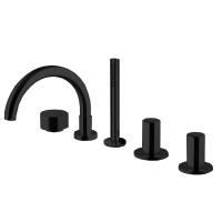 Fima Carlo Frattini So Смеситель на борт ванны, с 5 отв., с ручным душем, цвет: чёрный матовый