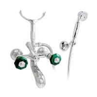 Nicolazzi Teide Chic Смеситель для ванны с 2мя ручками, с переключателем ванна/душ, + комплект руч. душа, цвет: хром