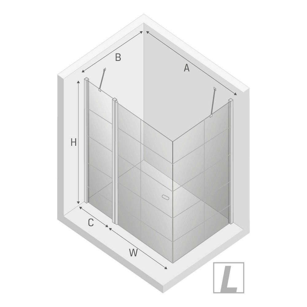 Душевое ограждение NEW TRENDY NEW SOLEO BLACK L 90x90x195 K-0579 (черный)