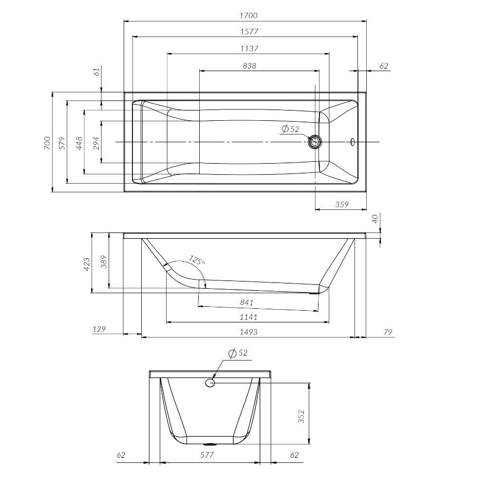 W93A-170-070W-R Gem  каркас для ванны 170х70 см W93A-170-070W-R Gem  каркас для ванны 170х70 см