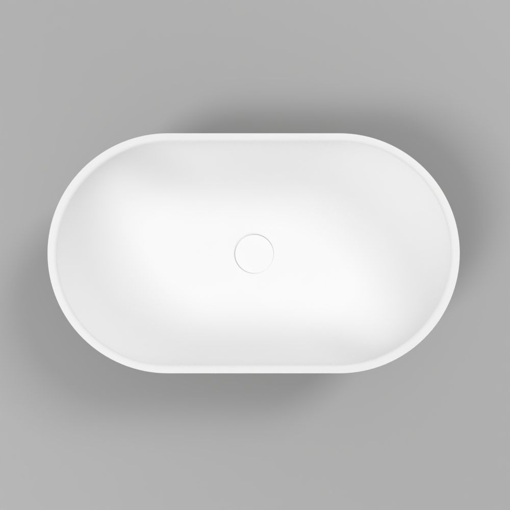 Умывальник WHITECROSS Amber 60x35 (черный/белый мат) иск. камень