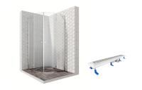 Душевой уголок Ambassador Diamond 12011101-ST6, полукруглый, линейный трап, 90х90