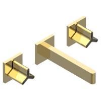 THG ICON-X CARBONE GOLD Смеситель для раковины настенный, на 3 отверстия, внешняя часть, цвет полированное золото