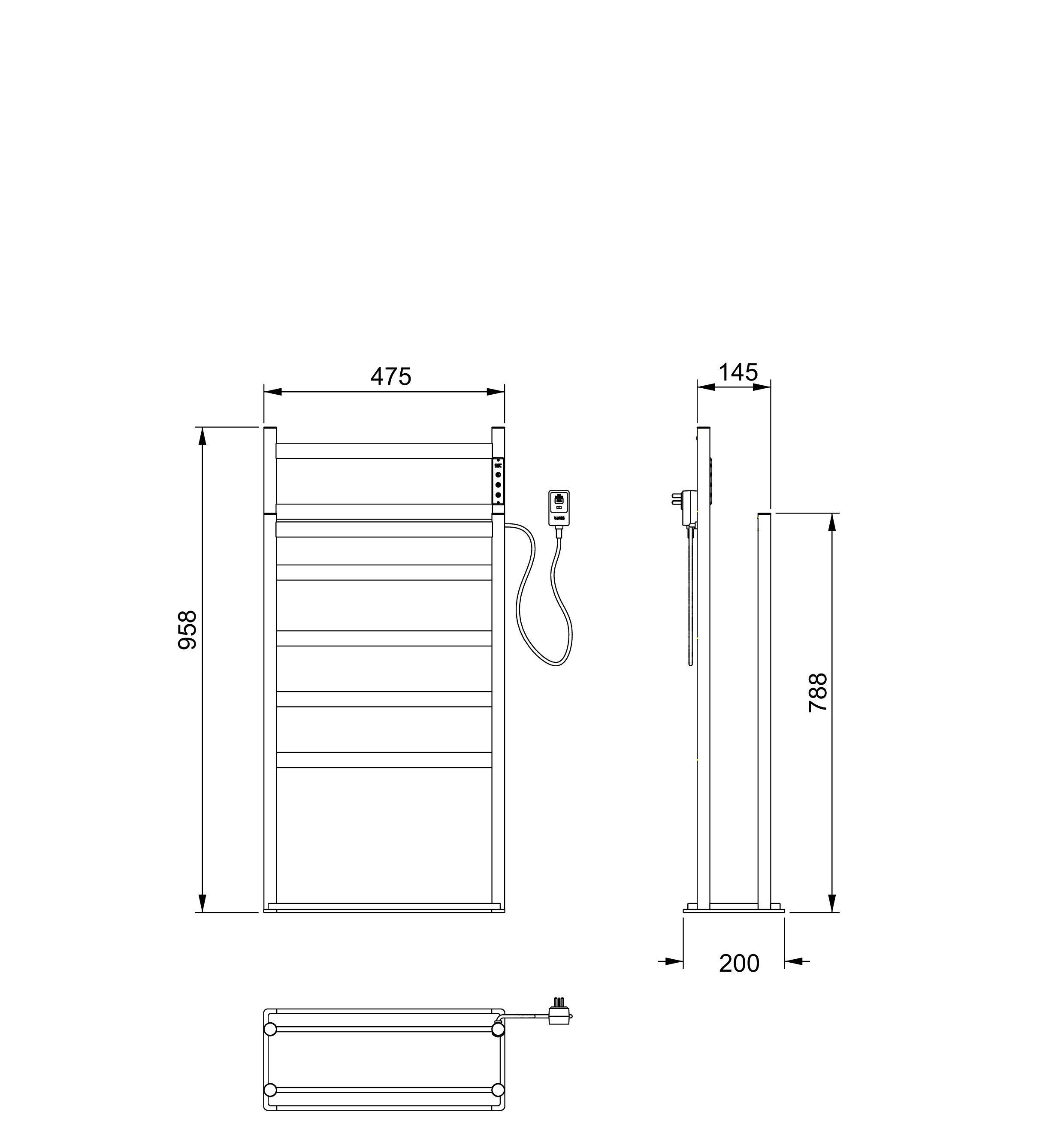 Полотенцесушитель электрический напольный WONZON & WOGHAND ESSEN, Брашированный никель (WW-A407-BR) Полотенцесушитель электрический напольный WONZON & WOGHAND ESSEN, Брашированный никель (WW-A407-BR)