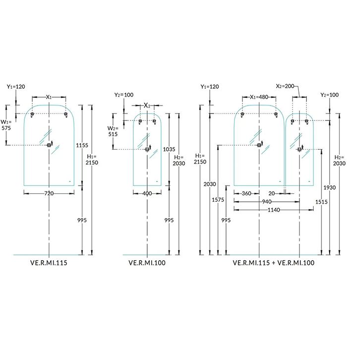 Зеркало VETRATA R 720х1155 мм, сенсор со сменой цвета подсветки и антизапотевание, белое
