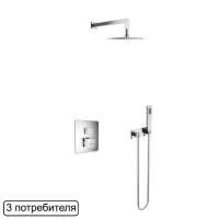Термостатическая душевая система скрытого монтажа EXCELLENT Frost Quatro Termo AREX.4403CR (хром)
