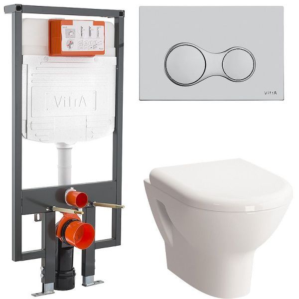 Безободковый унитаз VitrA Zentrum L-box с толстой дюропластовой крышкой микролифт