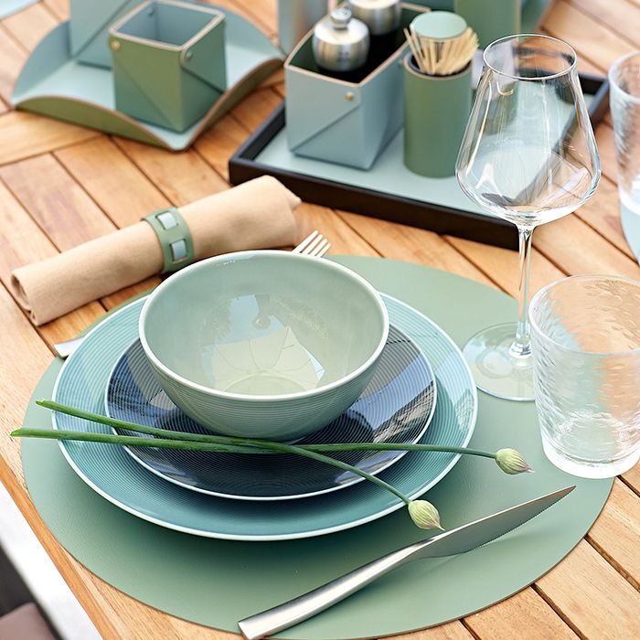 ADJ Круглый плейсмат, D40 см., цвет: небесный/эвкалипт