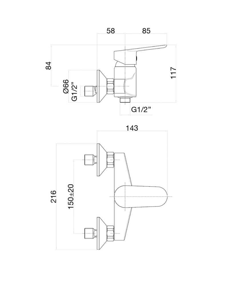 Смеситель для душа Fiore KEVON BLACK MATT 81NN6511, черный, артикул 81NN6511