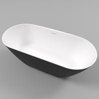 Ванна WHITECROSS Coral X 170x77 (черный/белый мат) иск. камень