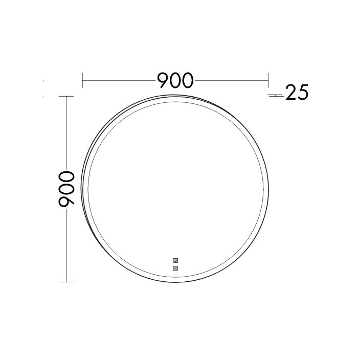 BURGBAD LIN20 Зеркало Ø950х25 мм., LED подсветка 5700K, выключатель, подогрев BURGBAD LIN20 Зеркало Ø950х25 мм., LED подсветка 5700K, выключатель, подогрев