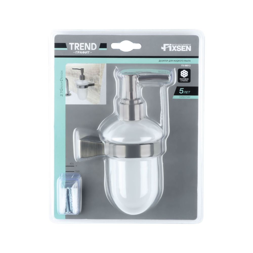 Дозатор жидкого мыла FIXSEN  TREND GRAPHITE FX-98012, графит