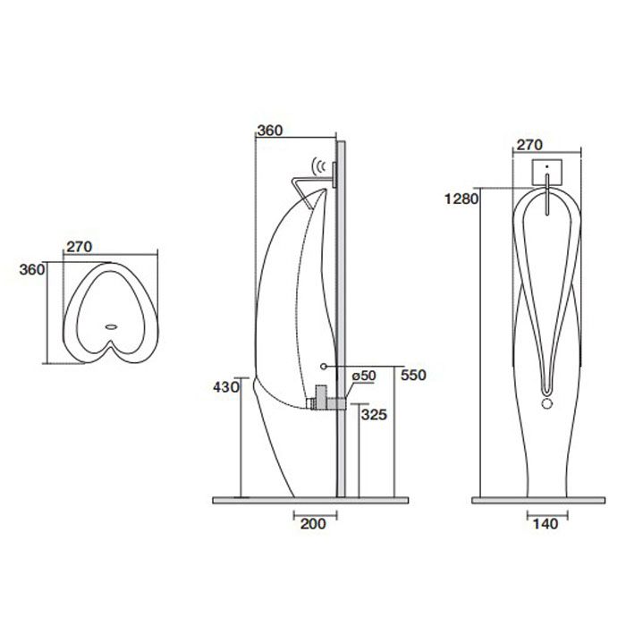 Kerasan Artwork Писсуар наполный "GROOVE", с креплением и сифоном, цвет белый