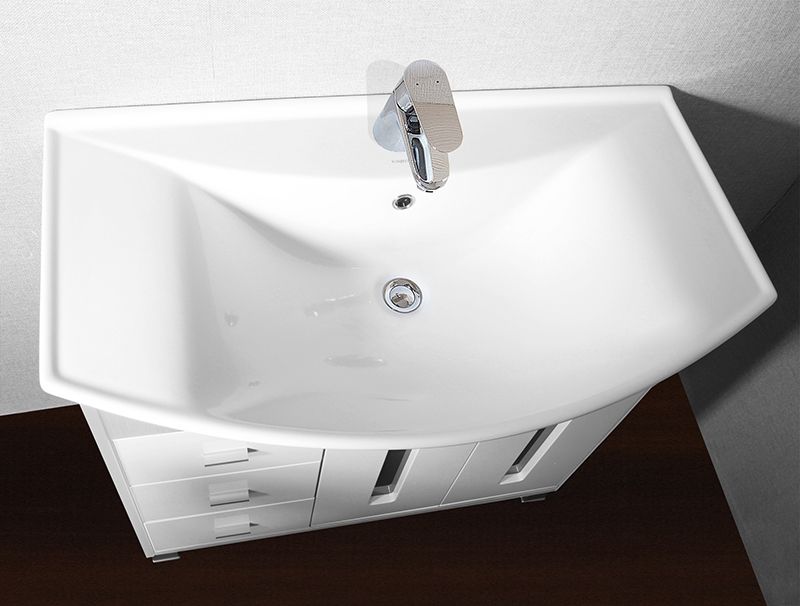 Тумба под раковину Бриклаер Бали 85 Венге/Белый глянец