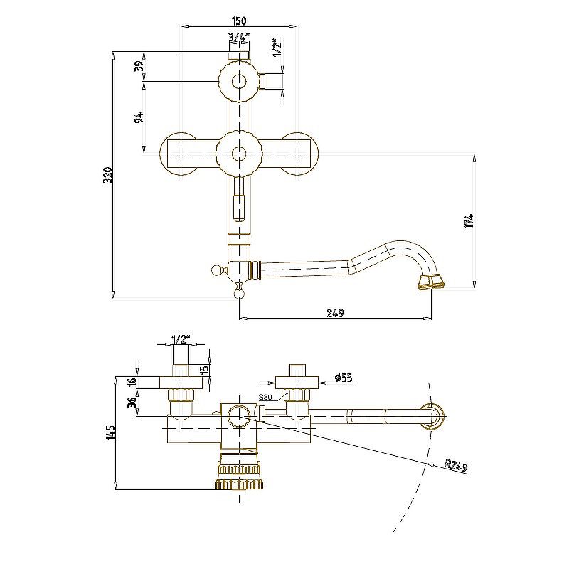 Душевая система Bronze de Luxe Windsor 10120DDF Бронза