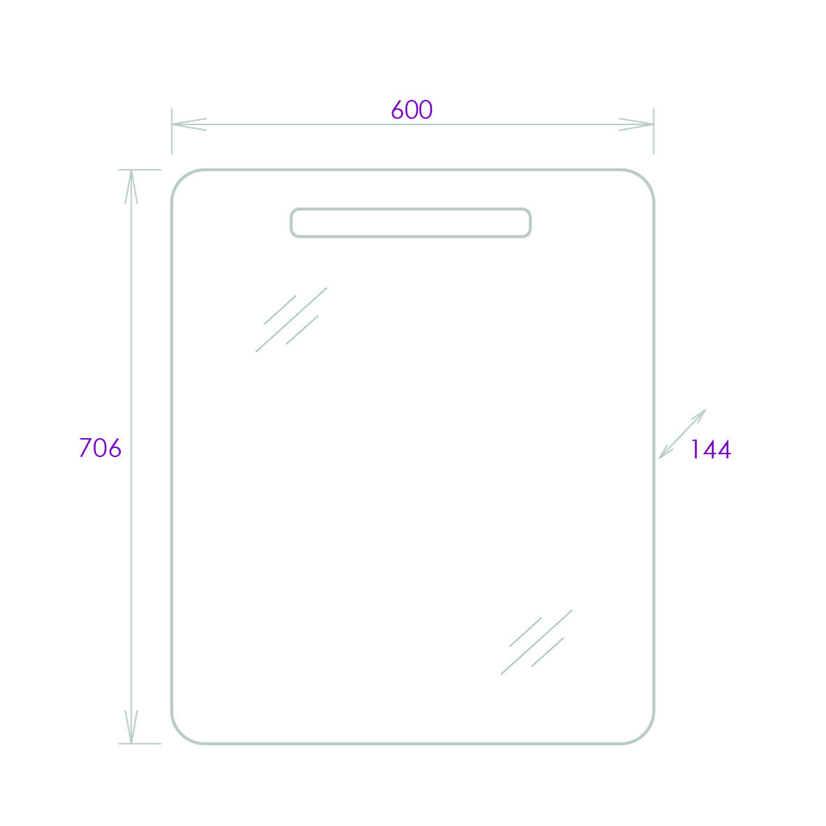 Шкаф-зеркало Onika Неаполь 60 белый, c LED подсветкой