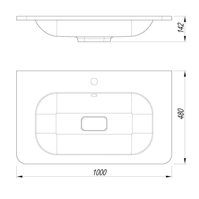 Раковина Florentina Нева 100 см 10.250.01000.001, белая, артикул 10.250.01000.001