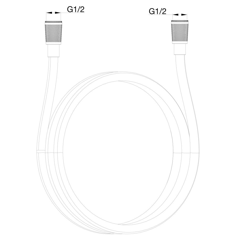 Шланг для душа в силиконовой оплётке 1200 мм WONZON & WOGHAND, Черный матовый (WW-RG01-1200-MB)