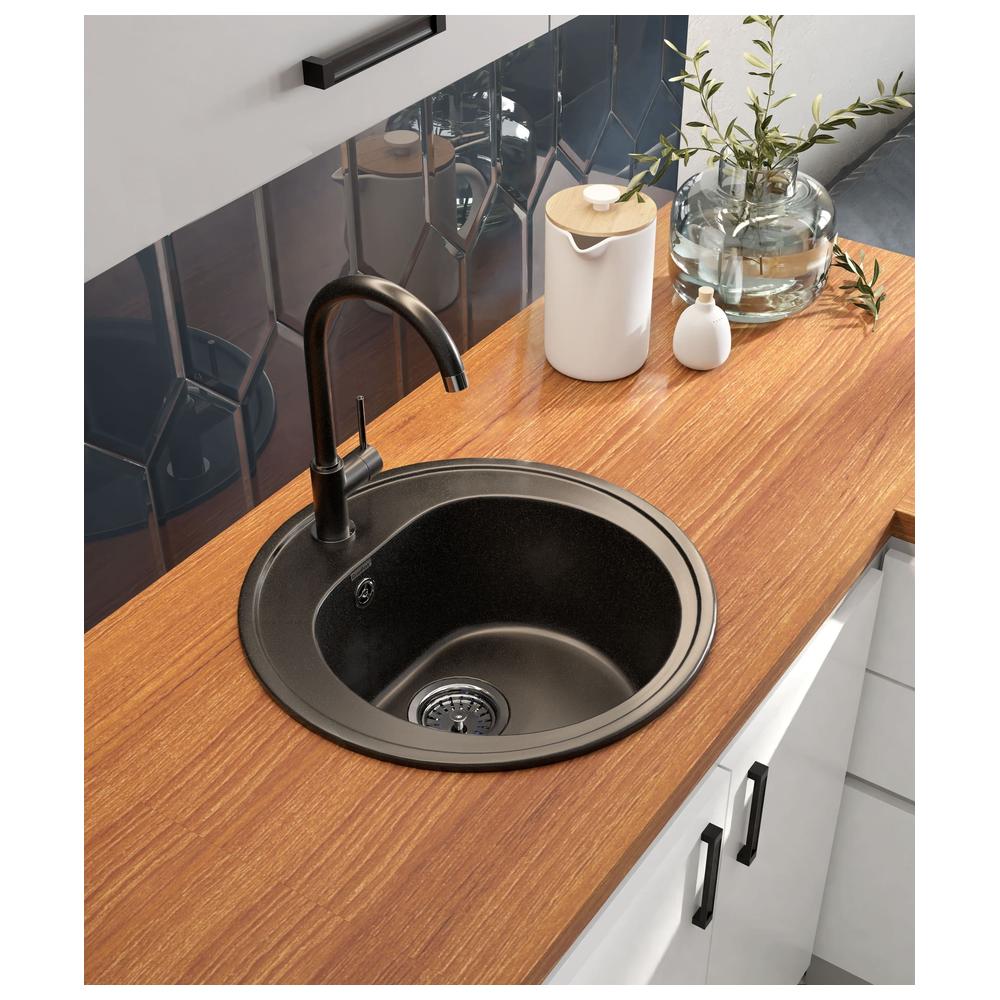 Кухонная мойка GranFest RONDO 510, черный, артикул R-510 черный