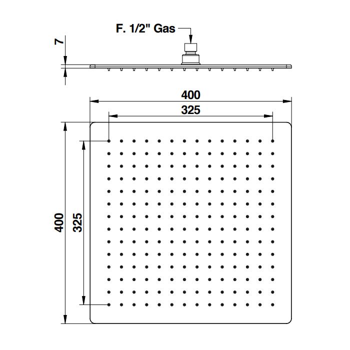 Bongio Soffioni Верхний душ 400х400 мм,цвет хром