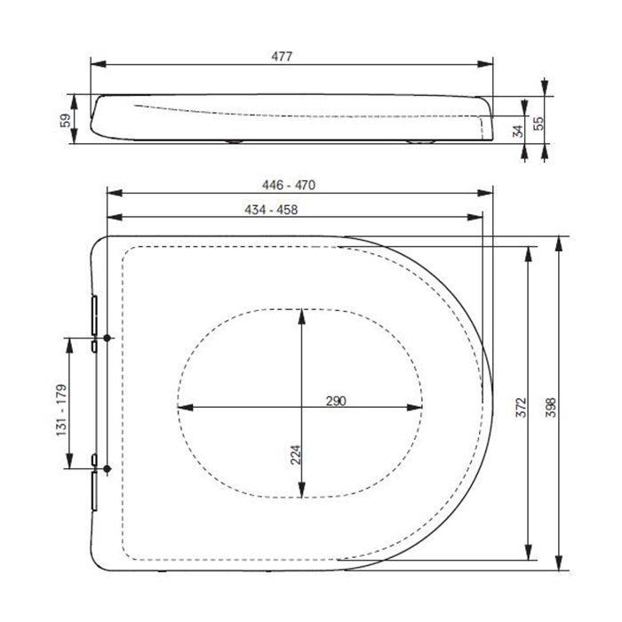Сиденье для унитаза, TOTO, MH, ширина, мм-398, глубина, мм-477, высота, мм-59, тип шарниров-SoftClose, материал сиденья-карбамидная смола, цвет-белый