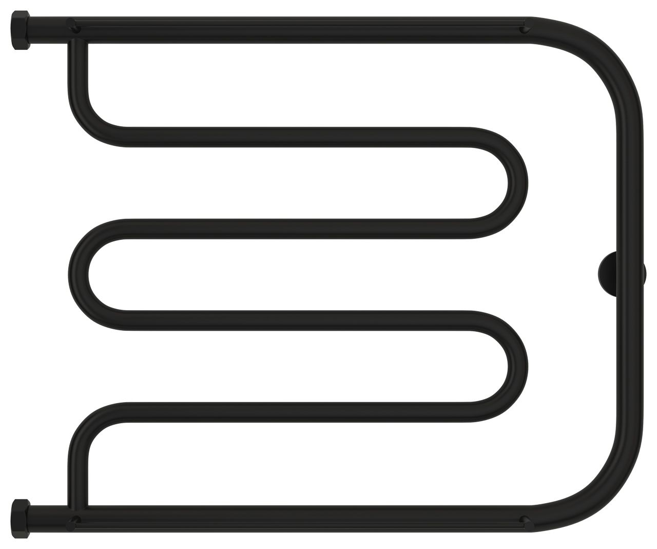 Полотенцесушитель водяной "Лира+" 2П 500х650 Н. Г. 1" (Матовый Чёрный)