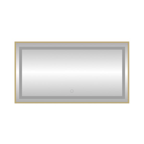 Зеркало с подсветкой LED Fixsen FX-2090G прямоугольное 90х70 см, золотой сатин