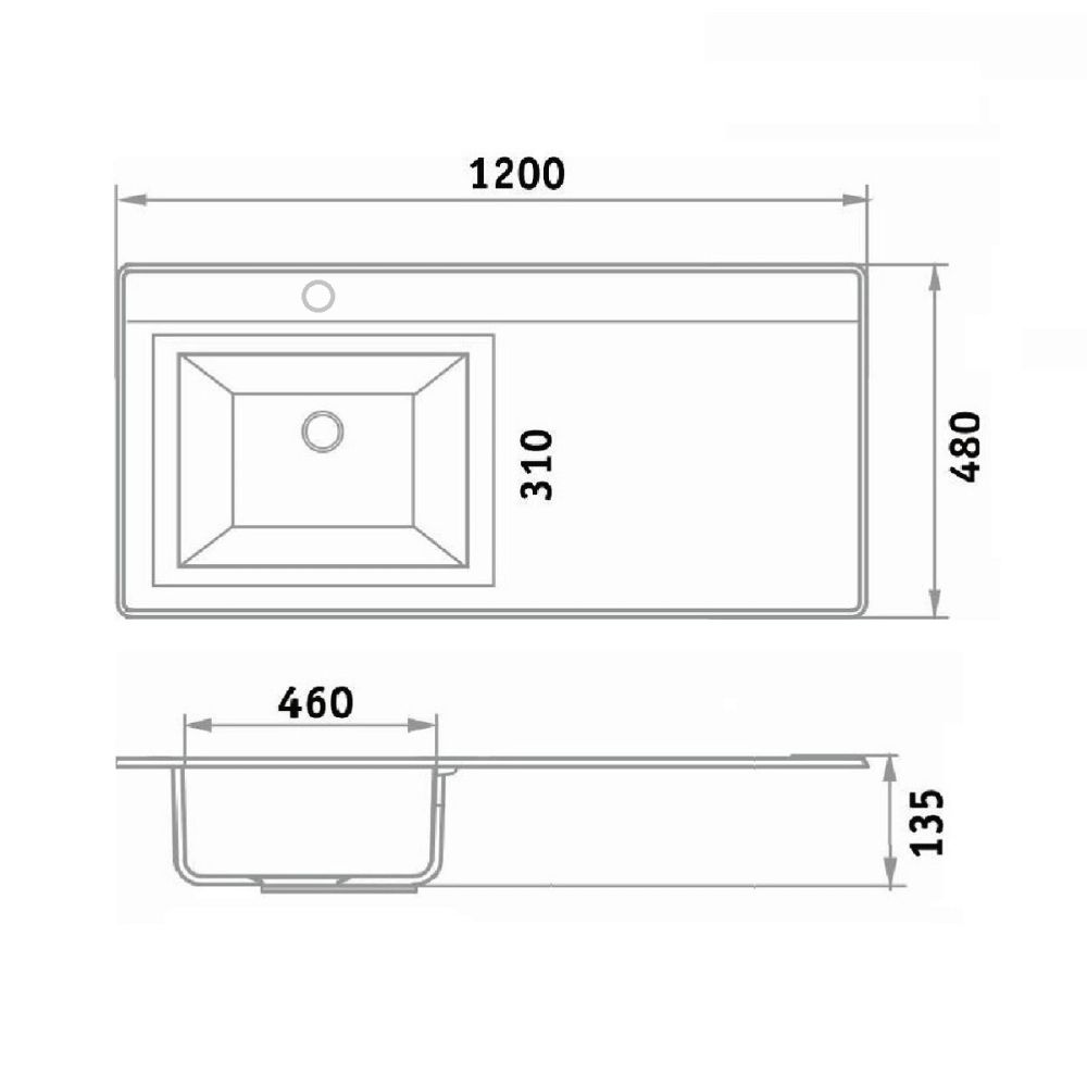 Умывальник Runo мебельный Гамма 120 лайт правое крыло (00-00001024), артикул 00-00001024