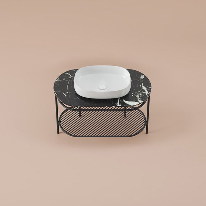 Artceram FLAIR 4.0 Консоль металлическая 95x48хh75см для настольных раковин, цвет черный матовый, артикул ACA068 17