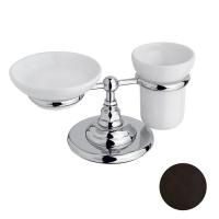 Nicolazzi Accessori Держатель мыльницы и стакана настольный (без керамики), цвет: TUSCAN BRASS "живой"