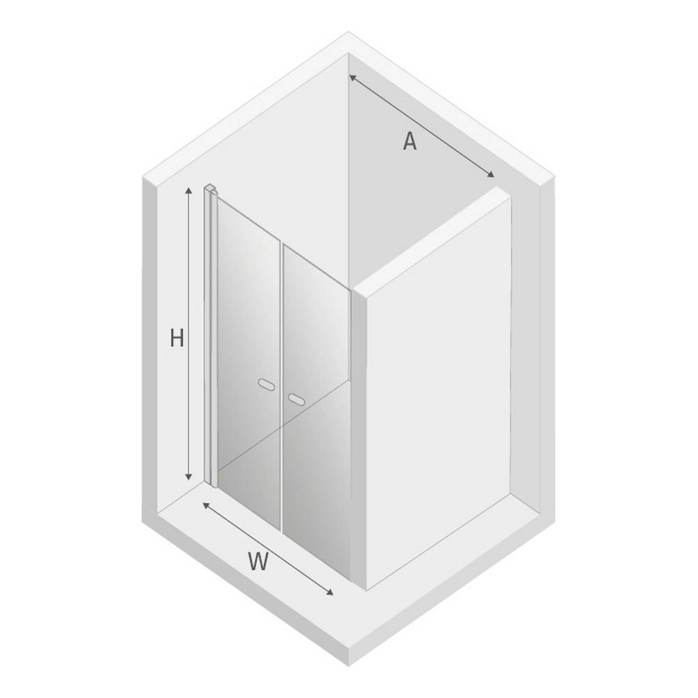 Дверь в нишу NEW TRENDY NEW SOLEO BLACK двойные двери 120x195 D-0218A (черный)